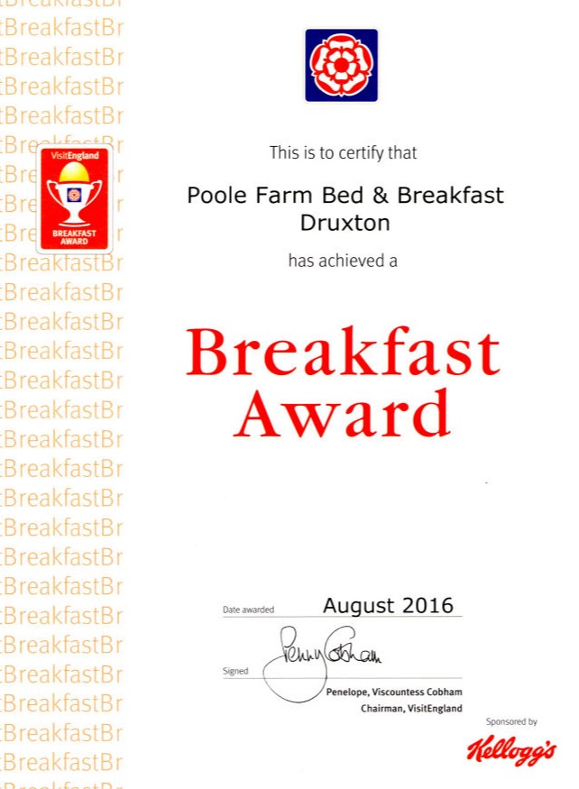 visit england breakfast award